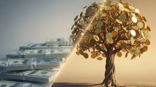 Visual representation of cash losing purchasing power while investment opportunities compound