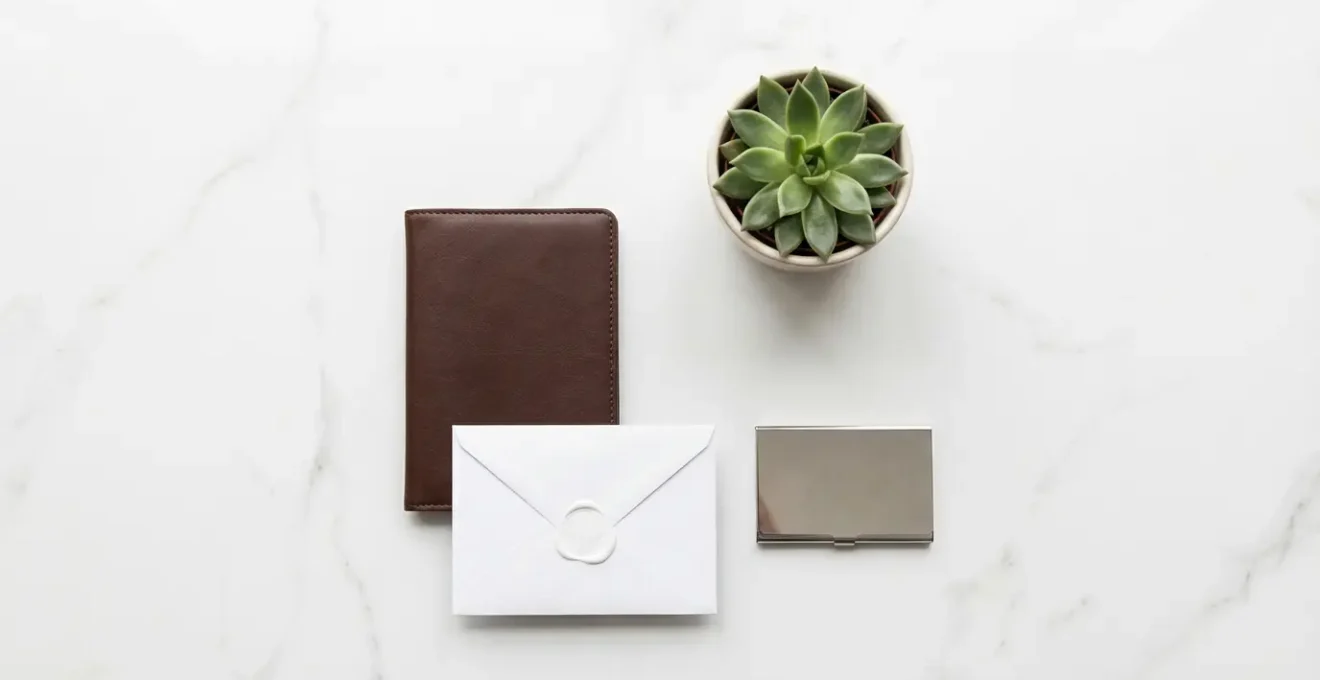 Modern banking workspace with digital documents and secure verification setup