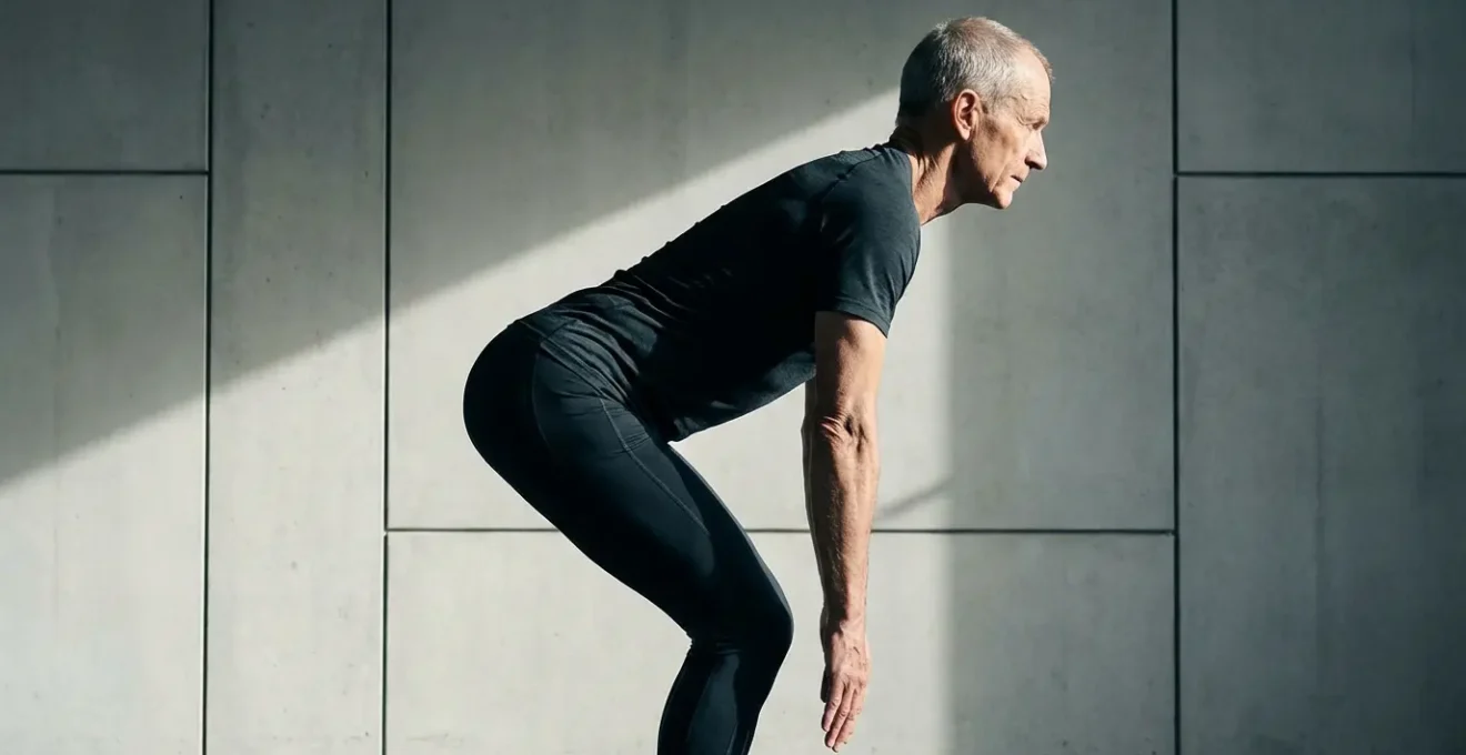 Side view demonstrating correct hip hinge mechanics with straight spine