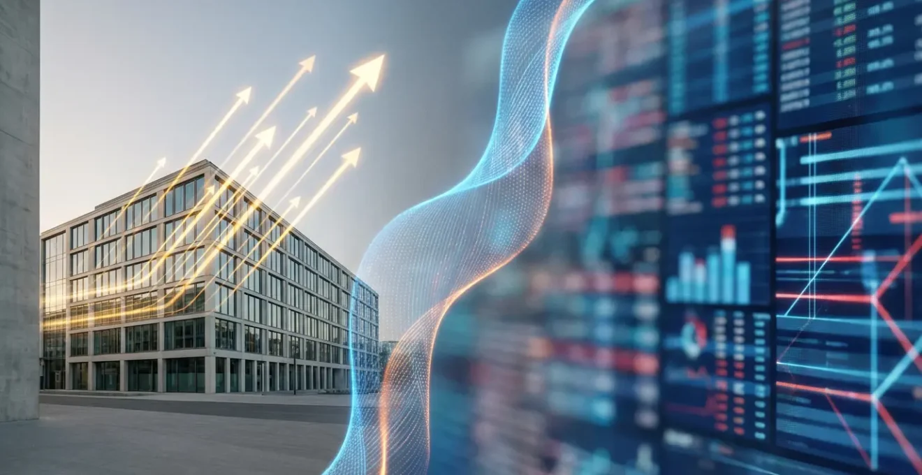 Real estate properties and stock market graphs showing inflation protection comparison