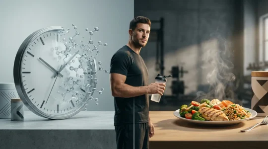 Recreational lifter contemplating meal timing for optimal muscle growth