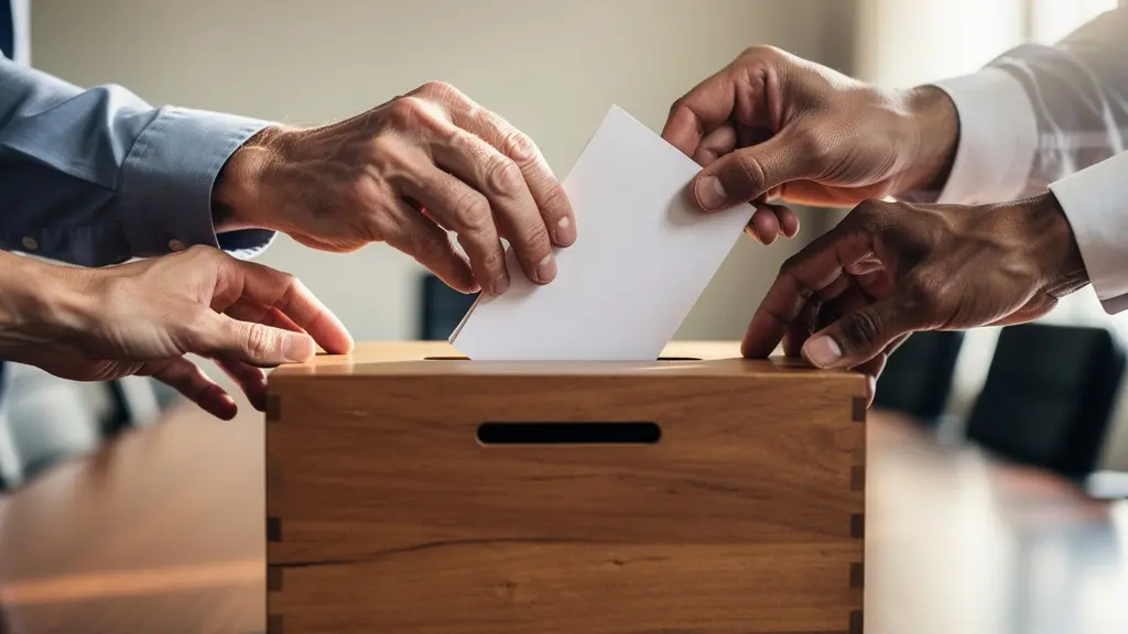 Team members placing anonymous feedback cards into a central collection box during retrospective meeting