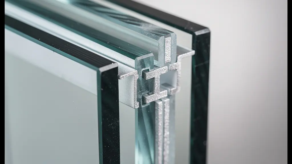Cross-sectional view comparing triple and double glazing window units showing thermal performance differences